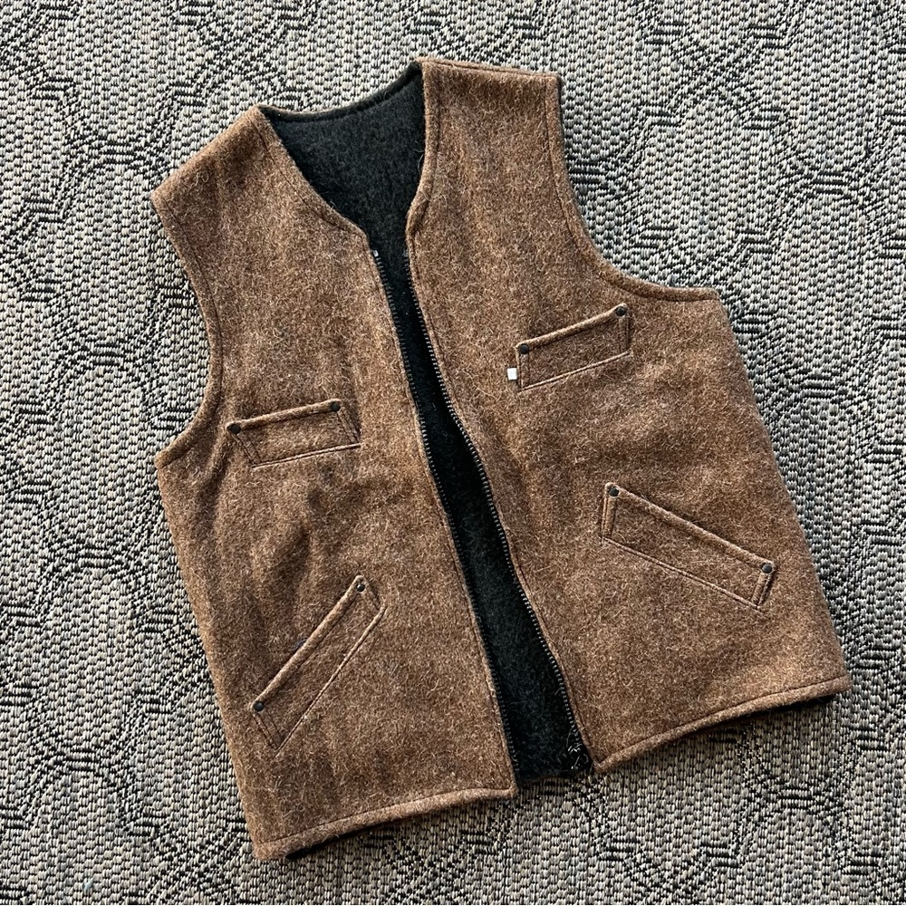 Vintage Brown Men's Wool Vest
